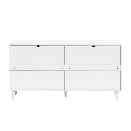 White Rattan 6-Drawer Dresser