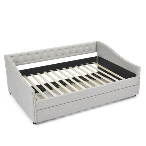 Tufted Sofa Bed on Wheels
