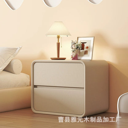 Cream White Minimalist Nightstand