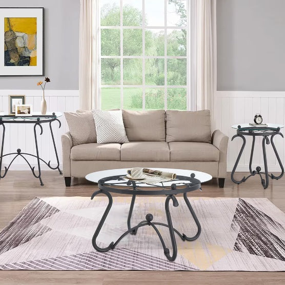 Glass Coffee Table Set