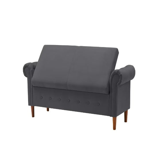 Dark Gray Storage Ottoman