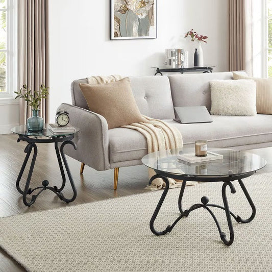 Glass Coffee Table Set