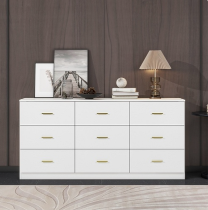 White 9-Drawer Bedroom Dresser