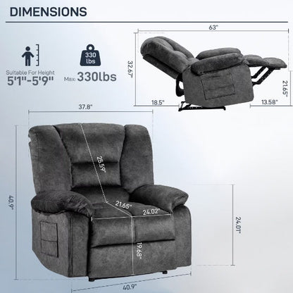 Massage & Heating Recliner Sofa
