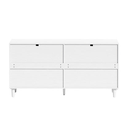 White Rattan 6-Drawer Dresser