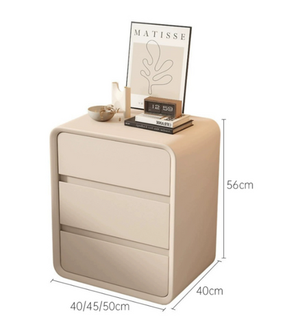 Cream White Minimalist Nightstand