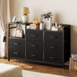 Black 8-Drawer Dresser with Charging Station