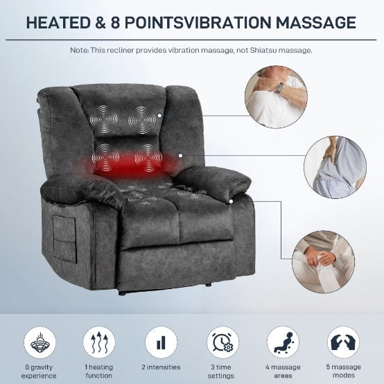 Massage & Heating Recliner Sofa