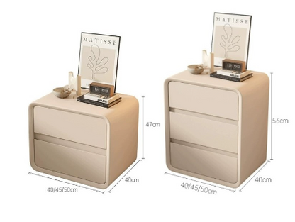 Cream White Minimalist Nightstand