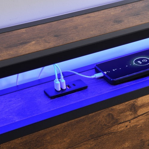 LED Bed Frame with Storage & Charging