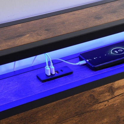 LED Bed Frame with Storage & Charging