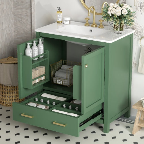 30" Gray Bathroom Vanity with Sink