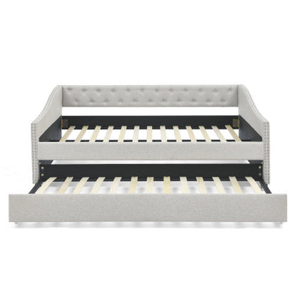 Tufted Sofa Bed on Wheels
