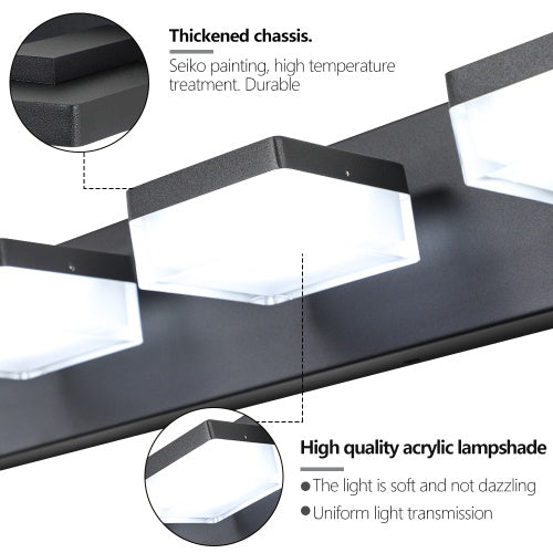 Black LED Vanity Mirror Fixture