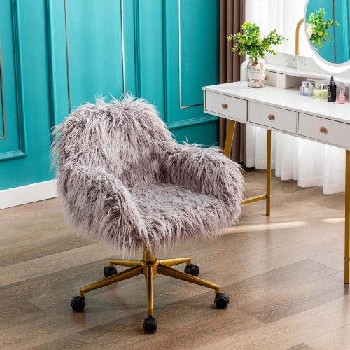 Faux Fur Makeup Chair