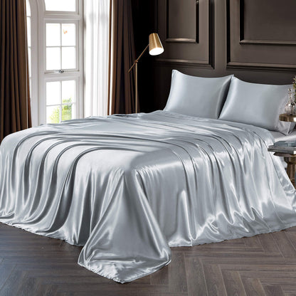 Chvonttow Satin Sheets Set – Light Grey