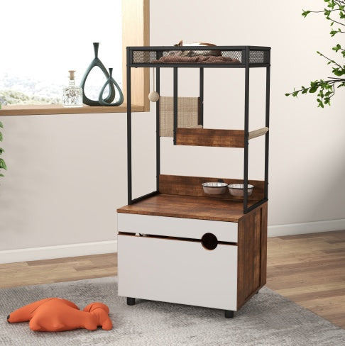 Cat Litter Box Cabinet & Tree