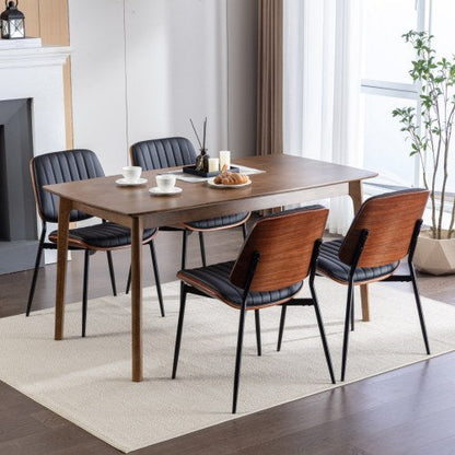 Retro Faux Leather Dining Chairs (Set of 2)