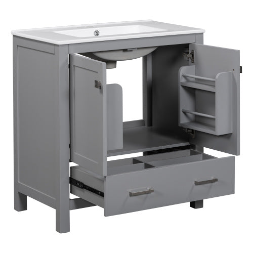30" Gray Bathroom Vanity with Sink
