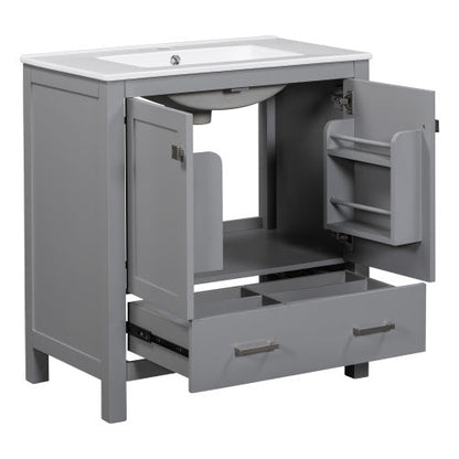 30" Gray Bathroom Vanity with Sink