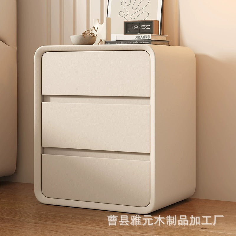 Cream White Minimalist Nightstand