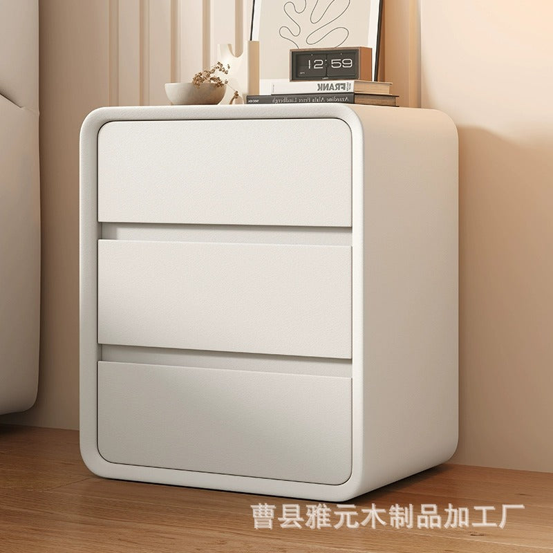 Cream White Minimalist Nightstand