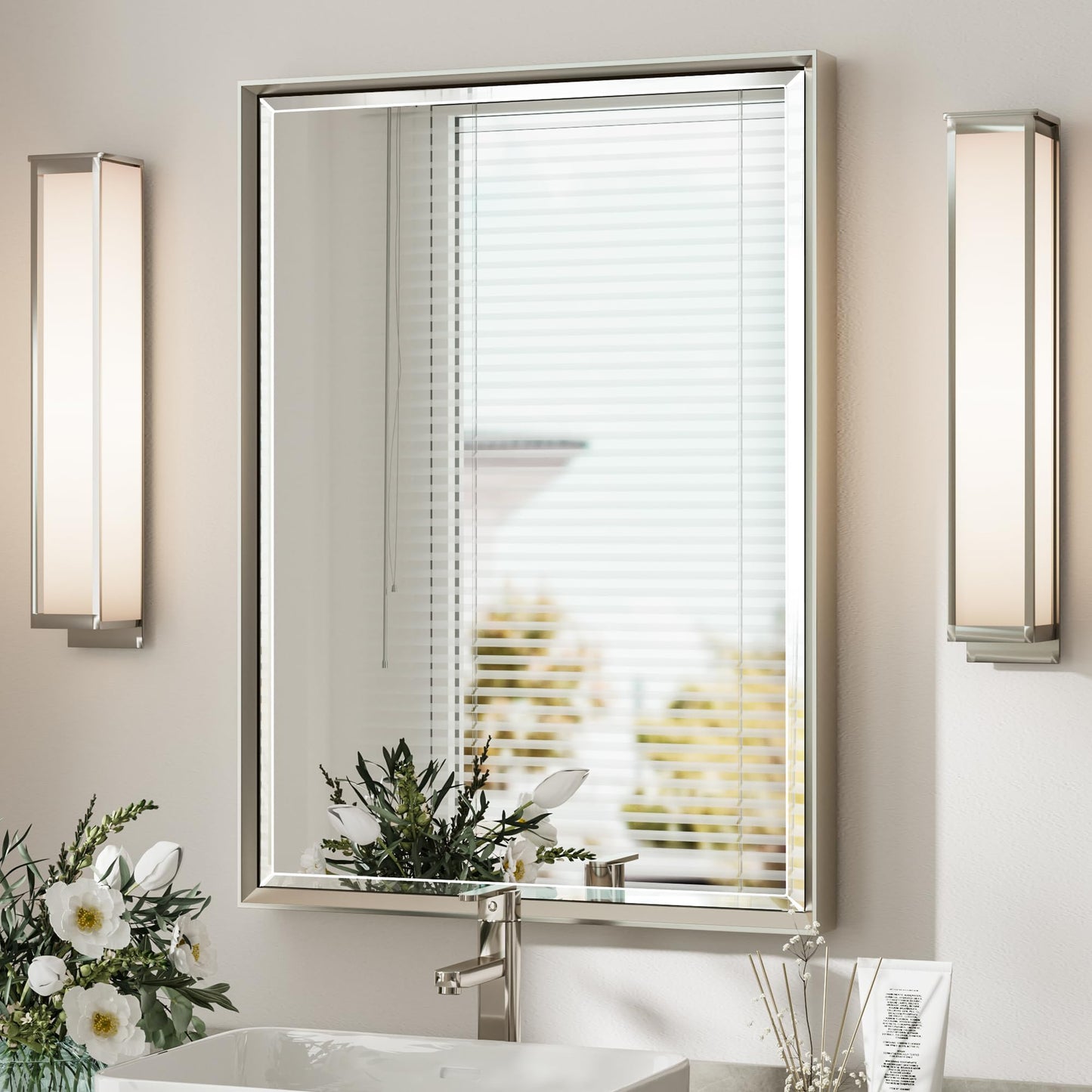 Brushed Nickel Bathroom Vanity Mirror