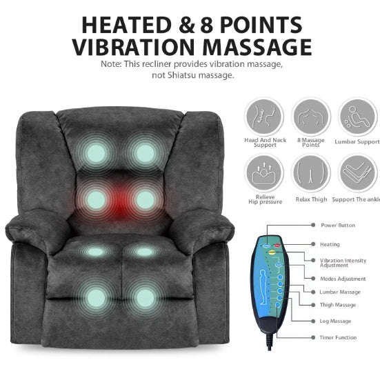 Massage & Heating Recliner Sofa