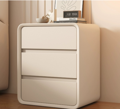 Cream White Minimalist Nightstand