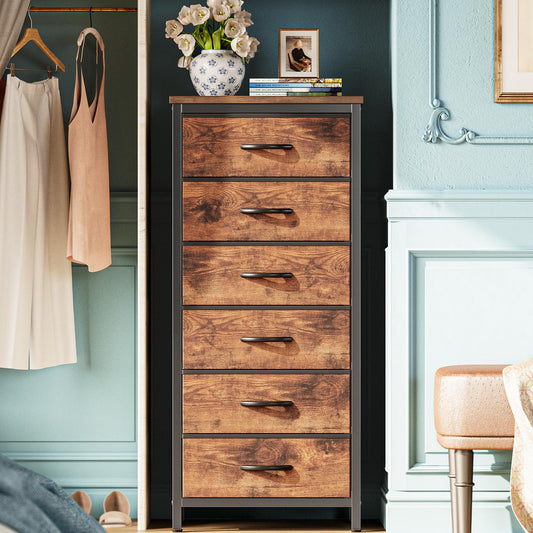 Tall 6-Drawer Fabric Dresser