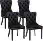 Black Tufted Velvet Dining Chairs (Set of 4)