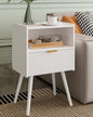 Classic White Nightstand with Shelf