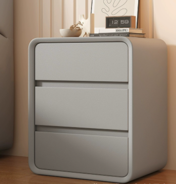 Cream White Minimalist Nightstand