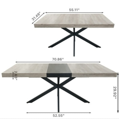 Grey Retro Extendable Dining Table