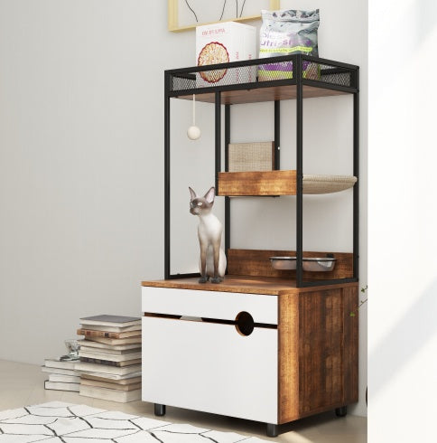 Cat Litter Box Cabinet & Tree