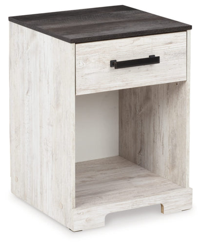 Whitewash 1-Drawer Nightstand