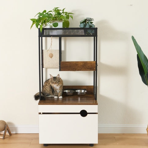Cat Litter Box Cabinet & Tree