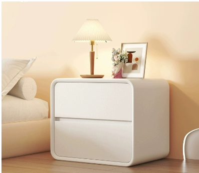Cream White Minimalist Nightstand