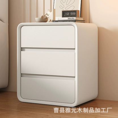 Cream White Minimalist Nightstand