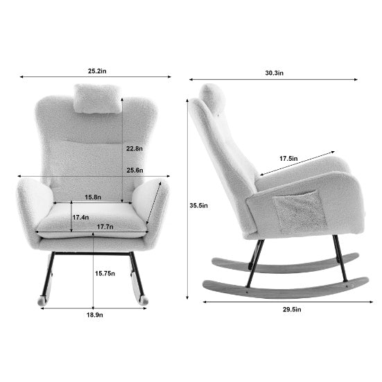 Teddy Fabric Wingback Glider