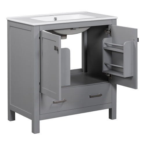 30" Gray Bathroom Vanity with Sink