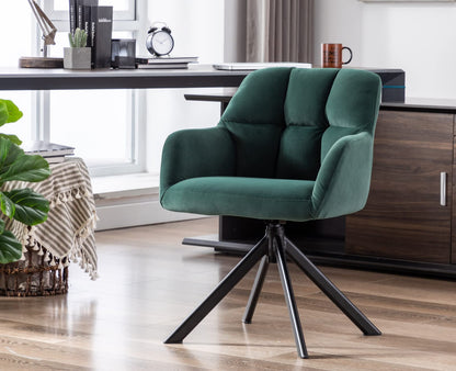 Green Velvet Swivel Accent Chair