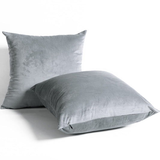 Grey Boho Throw Pillow Covers (Set of 2)