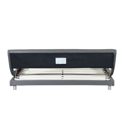 LED Faux Leather Platform Bed Frame