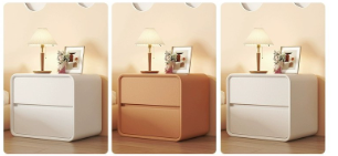 Cream White Minimalist Nightstand