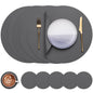 Round Faux Leather Placemats (Set of 6)