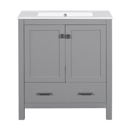 30" Gray Bathroom Vanity with Sink