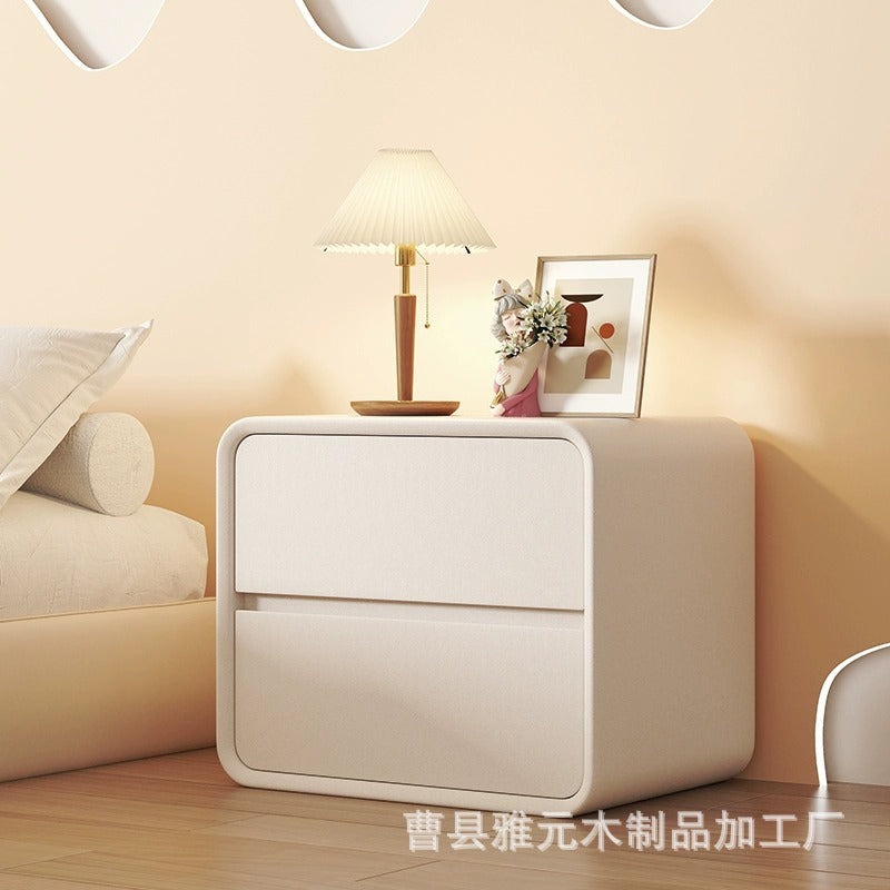 Cream White Minimalist Nightstand