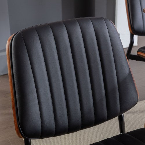 Retro Faux Leather Dining Chairs (Set of 2)