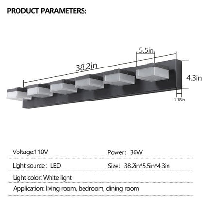 Black LED Vanity Mirror Fixture